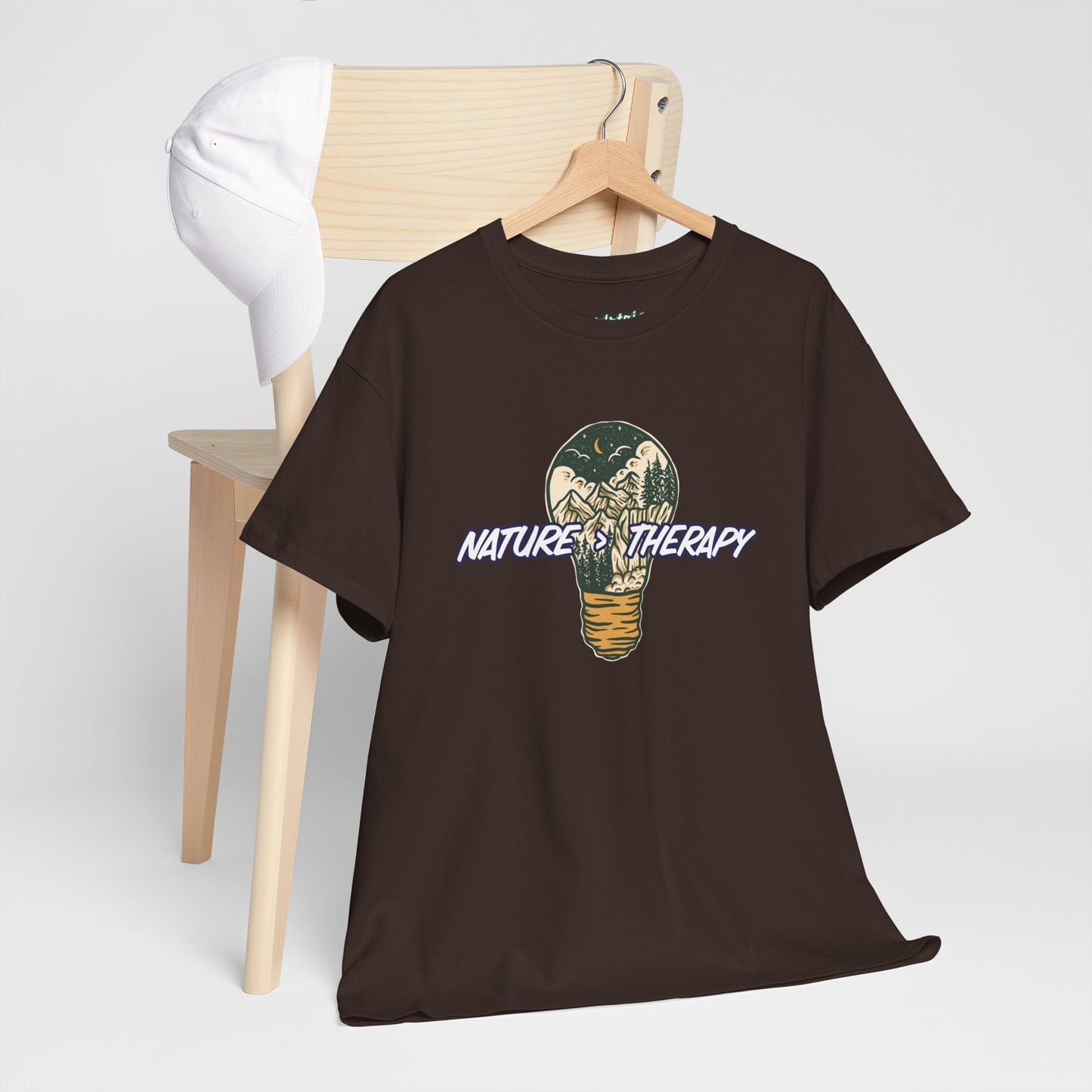 Nature Is Greater Than Therapy T-Shirt – Unisex Eco-Friendly Tee for Nature Lovers, Outdoor Hiking Shirt, Gift Idea