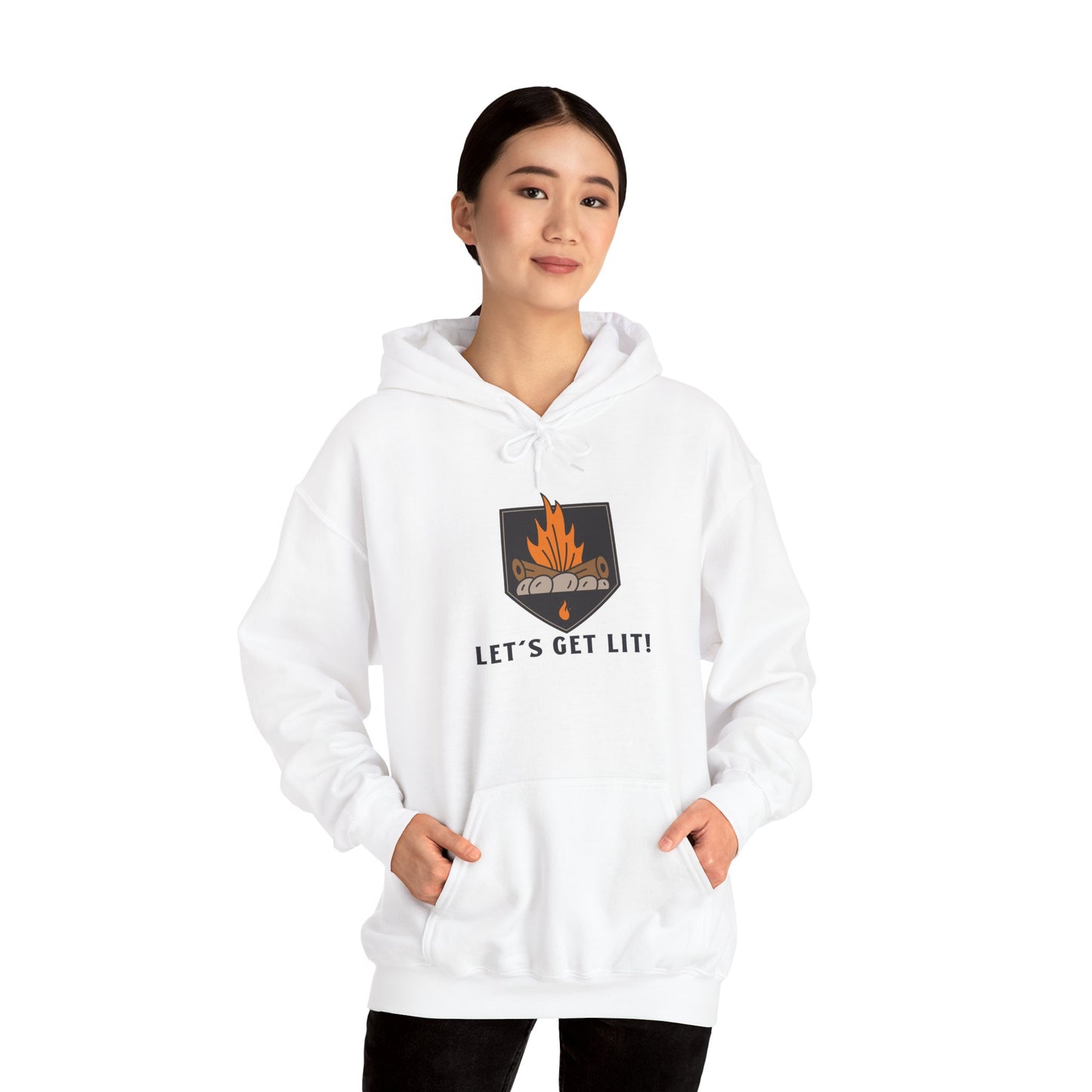 Lets Get Lit Hoodie - Cozy Unisex Hoodie, Campfire Sweatshirt for Outdoor Adventures, Funny Camping Hoodie, Gift for Friends, Fall and Bonfire Apparel