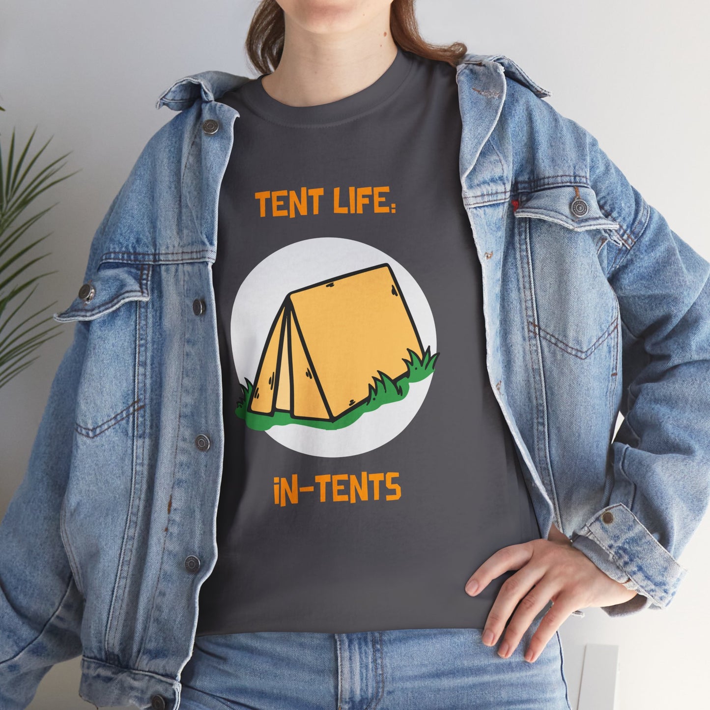 Funny Tent Life, In-Tents Camping T-Shirt –   Campers and Nature Lovers Tee, Unisex Heavy Cotton Tee, Outdoor Adventure Gift, Travel Apparel