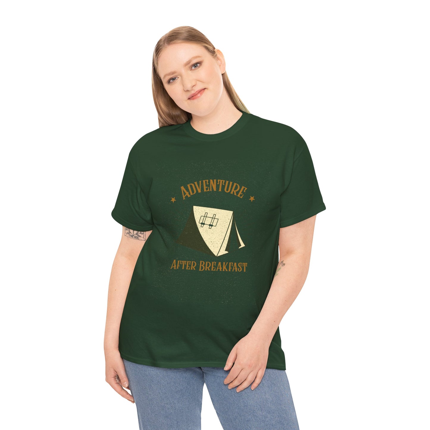 Adventure After Breakfast T-Shirt - Funny Outdoor and Hiking Tee for Nature Lovers, Camping Unisex Cotton Shirt, Travel and Adventure Gift