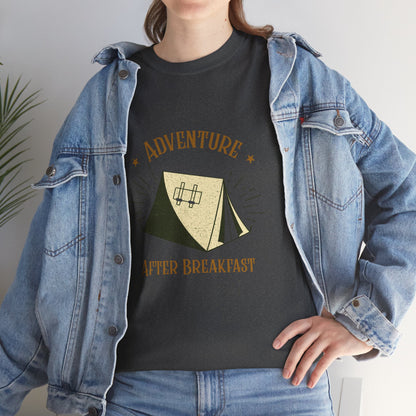 Adventure After Breakfast T-Shirt - Funny Outdoor and Hiking Tee for Nature Lovers, Camping Unisex Cotton Shirt, Travel and Adventure Gift