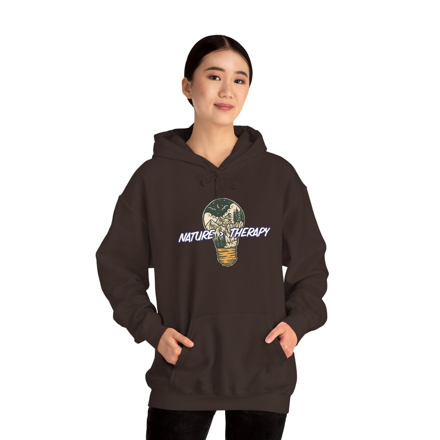 Nature Is Greater Than Therapy Hoodie – Cozy Unisex Sweatshirt for Nature Lovers, Outdoor Adventure Apparel, Perfect Gift for Campers, Hikers, and Nature Enthusiasts