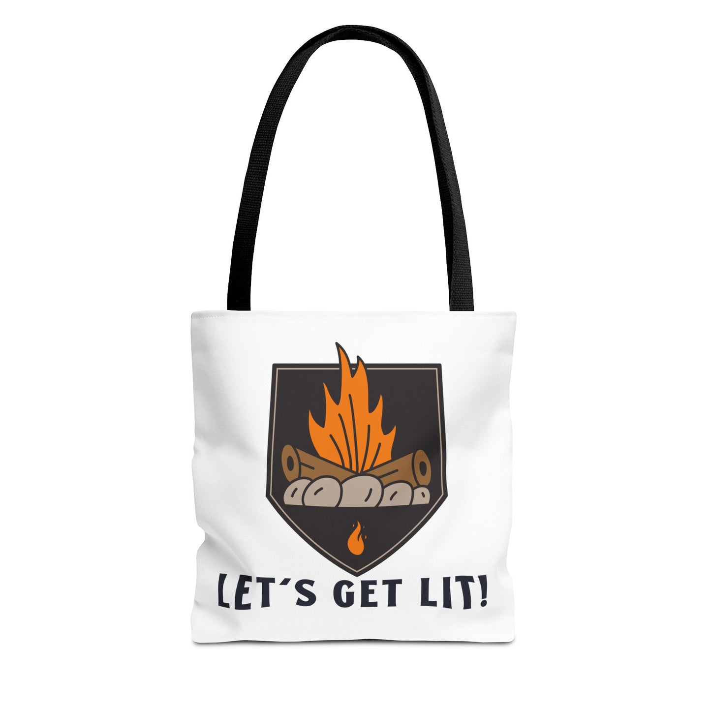 Let's Get Lit Tote Bag - Funny Reusable Bag For Campers