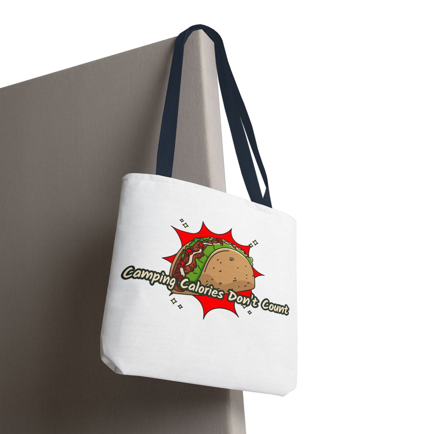 Camping Calories Don't Count Tote Bag — Funny Taco Graphic Bag