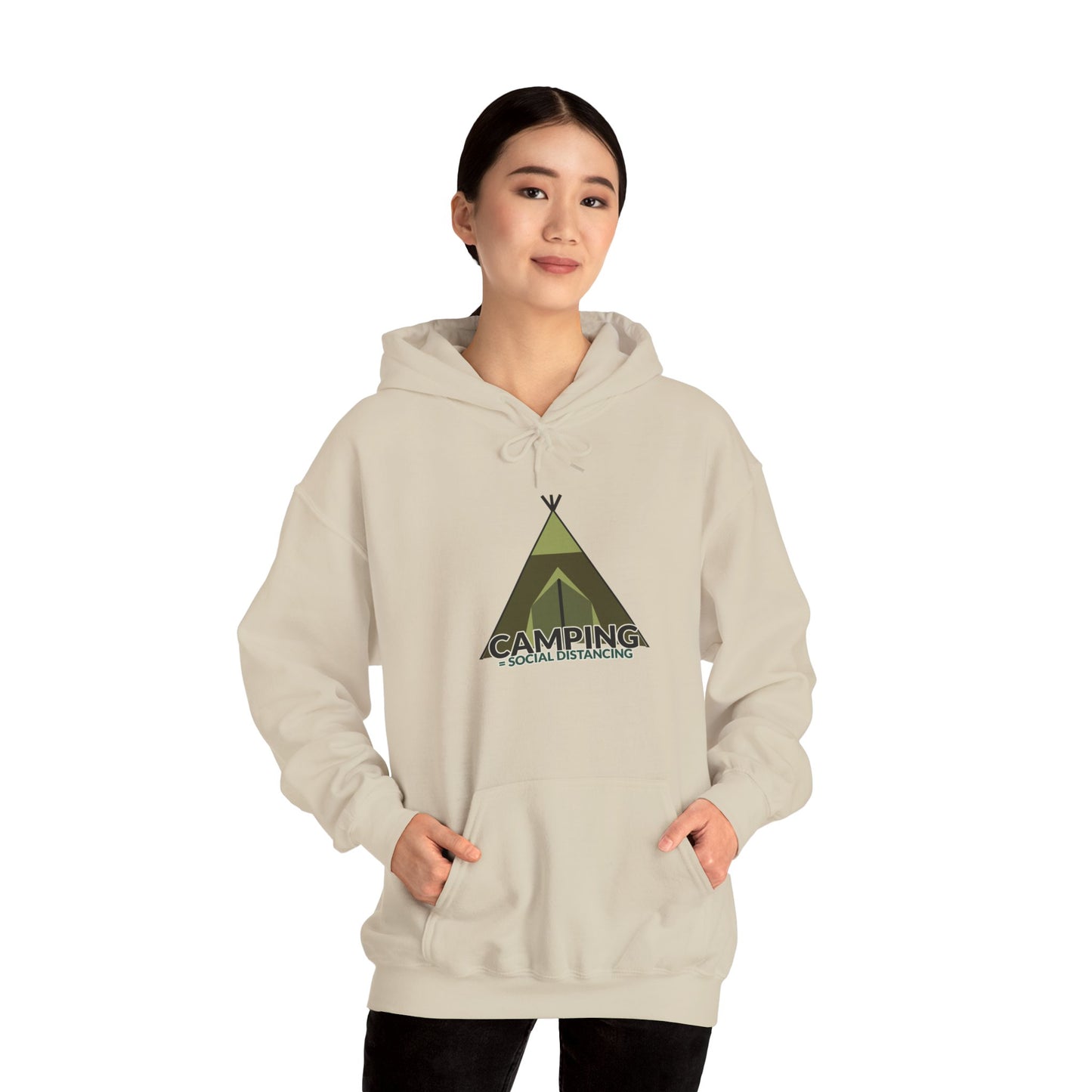 Camping Equals Social Distancing - Adventure Hoodie, Cozy Outdoor Sweatshirt, Perfect for Campers, Great Gift for Nature Lovers, Warmth for Bonfire Nights
