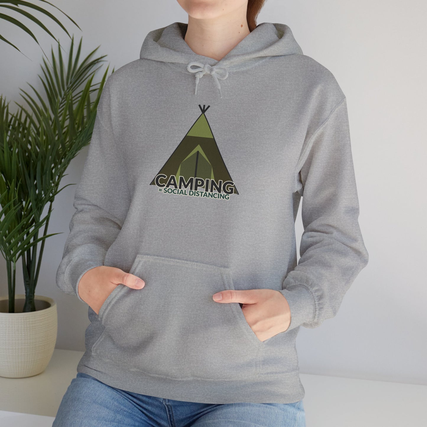 Camping Equals Social Distancing - Adventure Hoodie, Cozy Outdoor Sweatshirt, Perfect for Campers, Great Gift for Nature Lovers, Warmth for Bonfire Nights