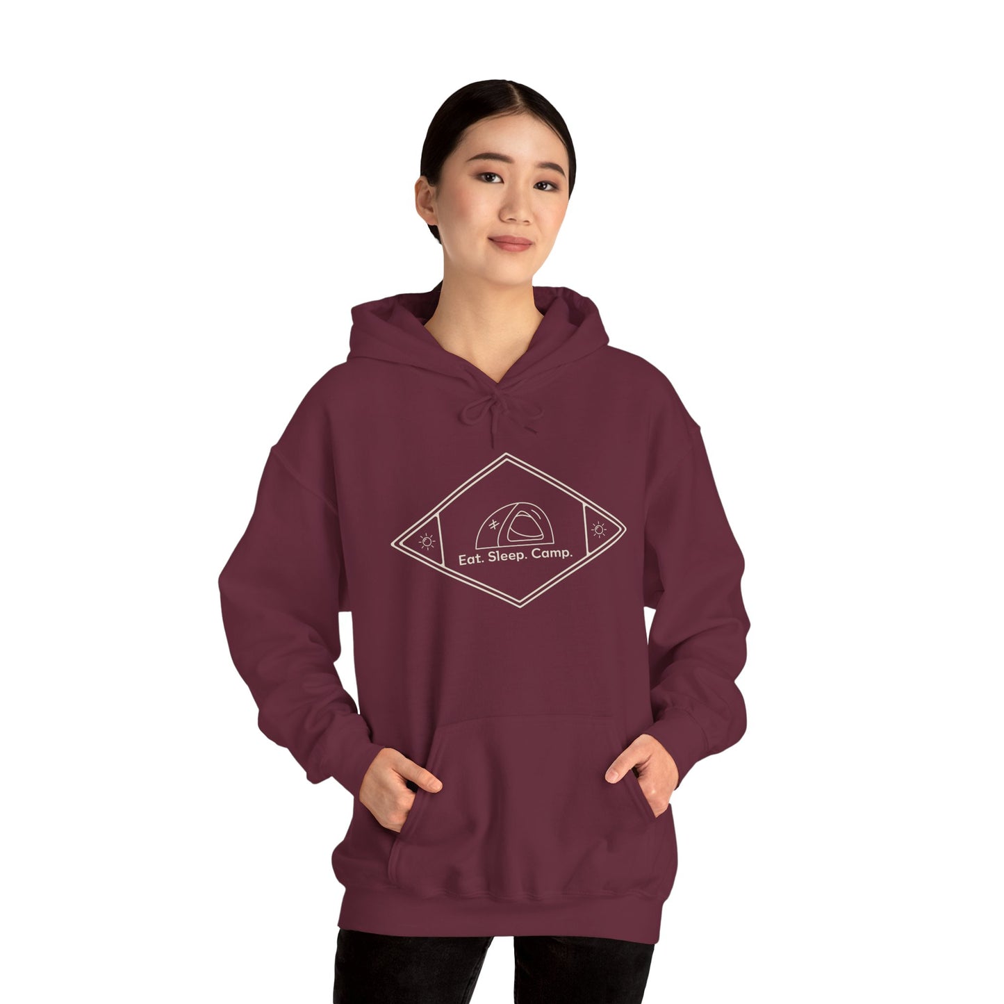 Eat. Sleep. Camp - Cozy Unisex Camping Hoodie, Outdoor Adventure Apparel, Gift for Campers and Nature Lovers, Summer Camping Gear