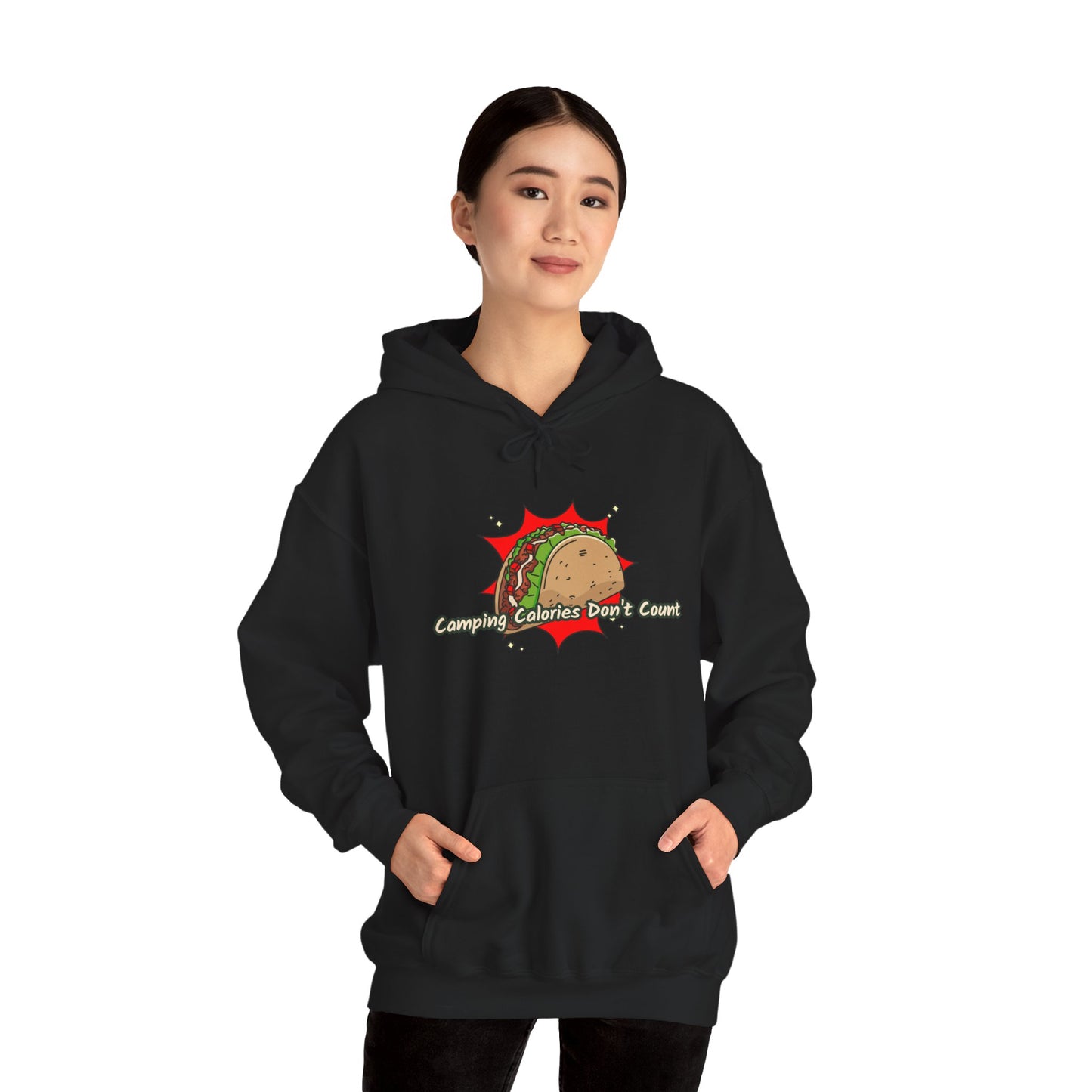 Camping Calories Dont Count Hoodie - Taco Themed Funny Unisex Sweatshirt, Outdoor Adventure Apparel, Gift for Food Lovers, Cozy Casual Wear