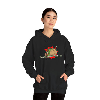 Camping Calories Dont Count Hoodie - Taco Themed Funny Unisex Sweatshirt, Outdoor Adventure Apparel, Gift for Food Lovers, Cozy Casual Wear