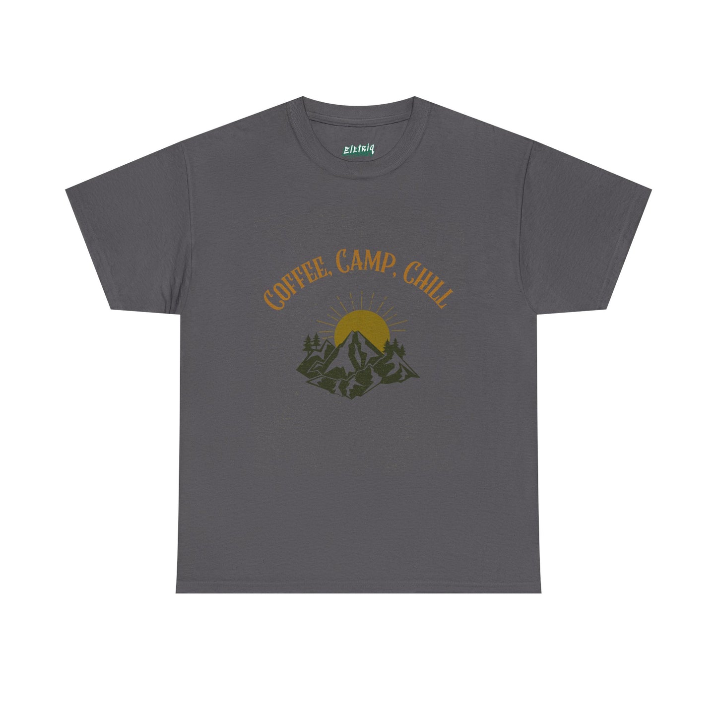 Coffee, Camp, Chill T-Shirt – Unisex Camping Tee for Outdoor Lovers, Adventure & Nature Gift, Cozy Travel Shirt for Summer
