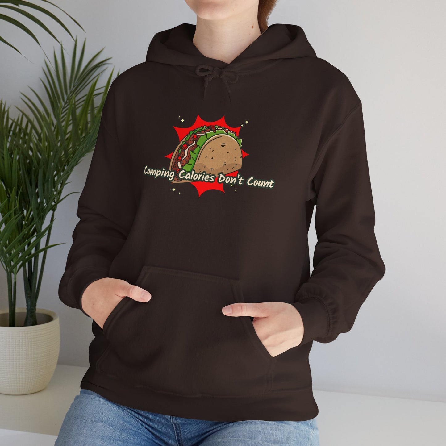 Camping Calories Dont Count Hoodie - Taco Themed Funny Unisex Sweatshirt, Outdoor Adventure Apparel, Gift for Food Lovers, Cozy Casual Wear
