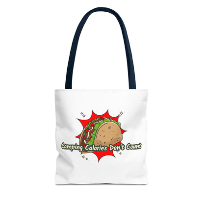 Camping Calories Don't Count Tote Bag — Funny Taco Graphic Bag