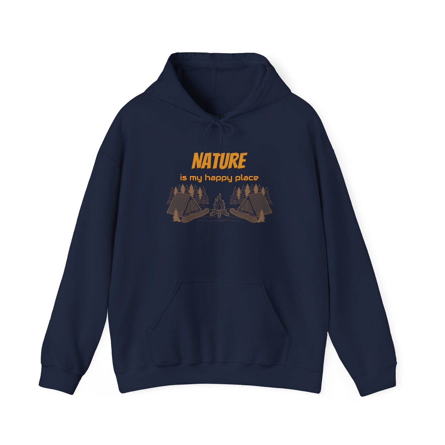 Nature Is My Happy Place Hoodie - Cozy Unisex Sweatshirt for Outdoor Lovers, Hiking and Camping Apparel, Perfect Gift for Nature Enthusiasts