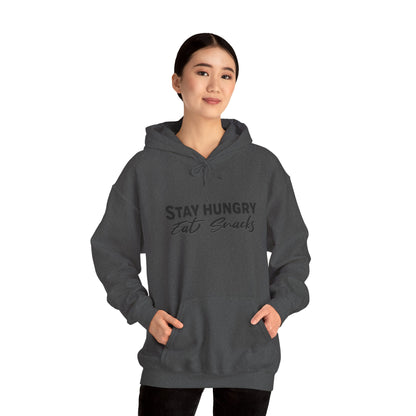 Stay Hungry Eat Snacks Hoodie – Motivational Unisex Sweatshirt, Cozy Casual Wear, Inspirational Gift for Adults, All-Season Outdoor & Everyday Apparel