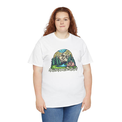 May The Forest Be With You - Unisex Heavy Cotton Tee - Outdoor Adventure Shirt, Hiking Graphic T-Shirt, Camping Gift, Nature Apparel