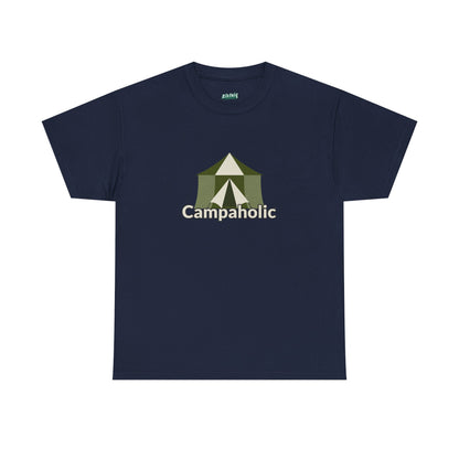 Campaholic – Funny Camping T-Shirt for Campers & Outdoor Lovers | Unisex Heavy Cotton Tee, Adventure Apparel, Summer Outdoor Gift