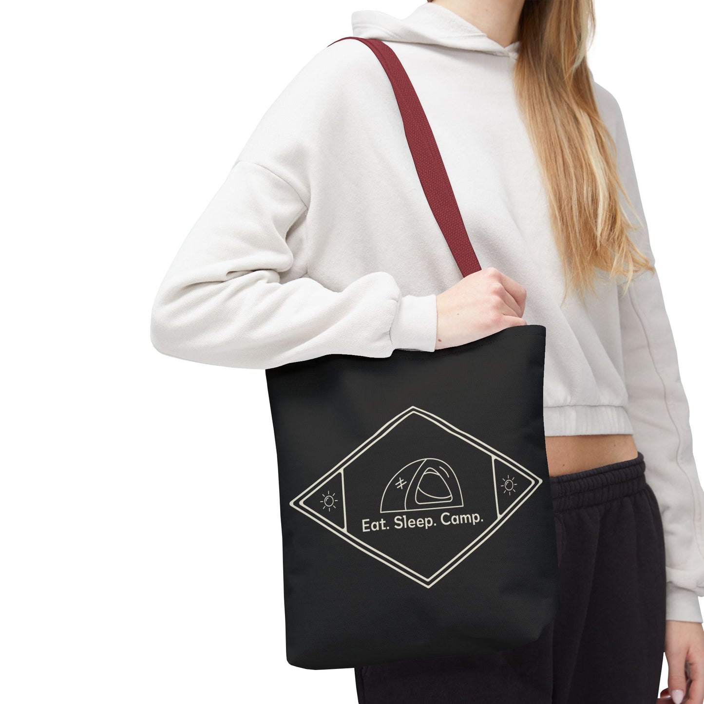 Eat. Sleep. Camp. Tote Bag —Canvas Tote for Campers & Outdoor Lovers