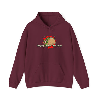 Camping Calories Dont Count Hoodie - Taco Themed Funny Unisex Sweatshirt, Outdoor Adventure Apparel, Gift for Food Lovers, Cozy Casual Wear