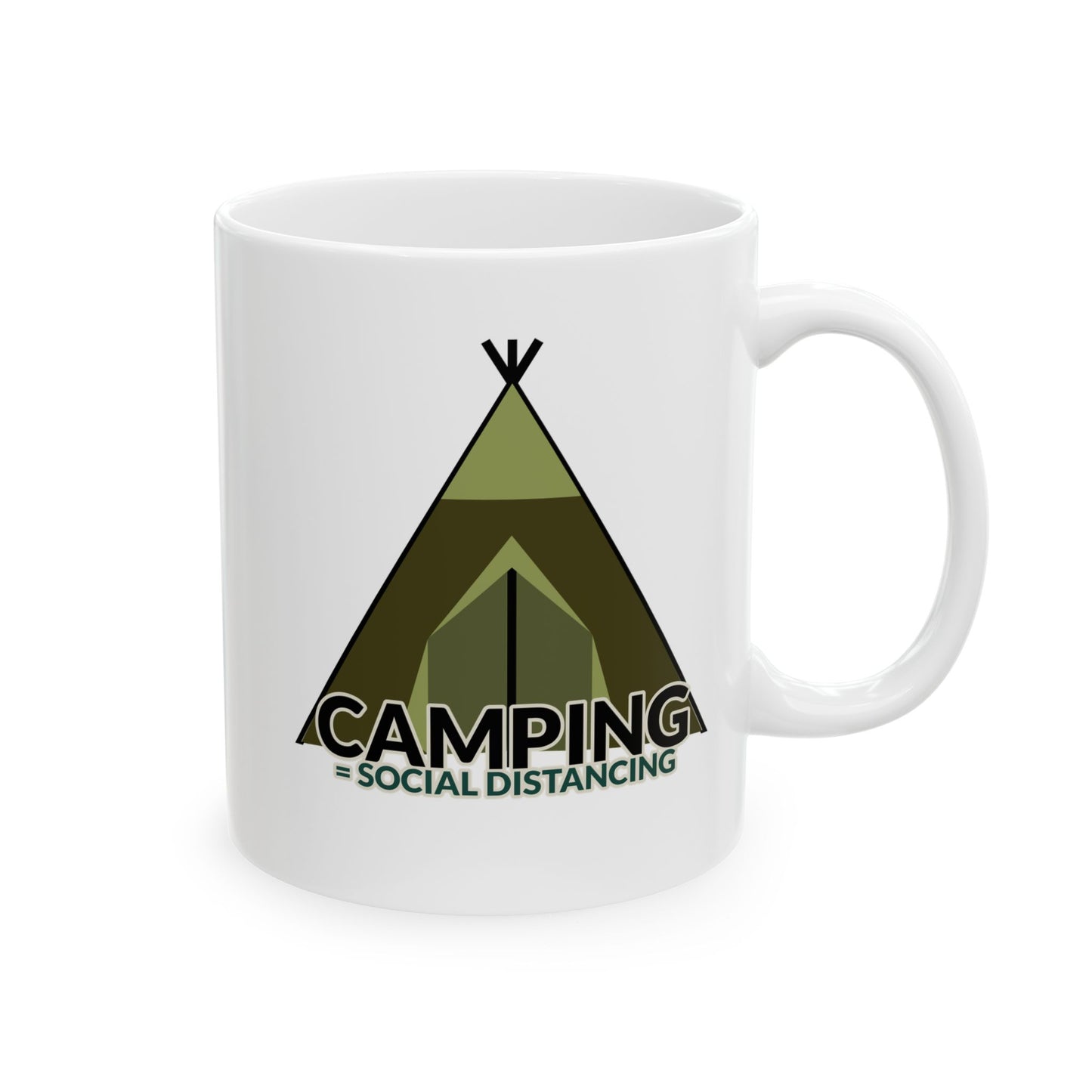 Camping Equals Social Distancing Mug – Funny Camping Coffee Cup