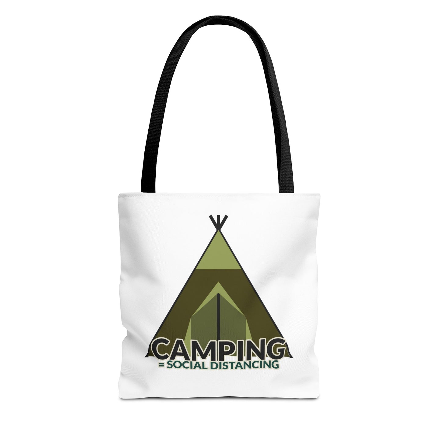 Camping Equals Social Distancing Tote Bag — Funny Campers and Outdoorsy Bag
