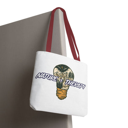Nature Greater Than Therapy Tote Bag — Scenic Lightbulb Eco Tote for Outdoor Lovers
