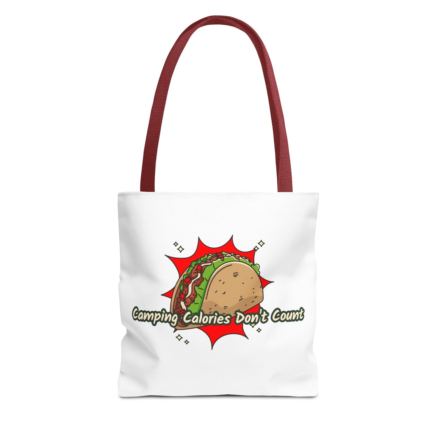 Camping Calories Don't Count Tote Bag — Funny Taco Graphic Bag