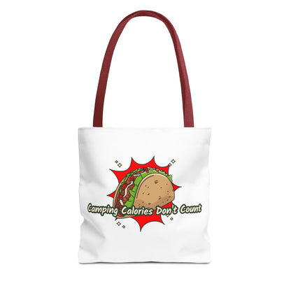 Camping Calories Don't Count Tote Bag — Funny Taco Graphic Bag