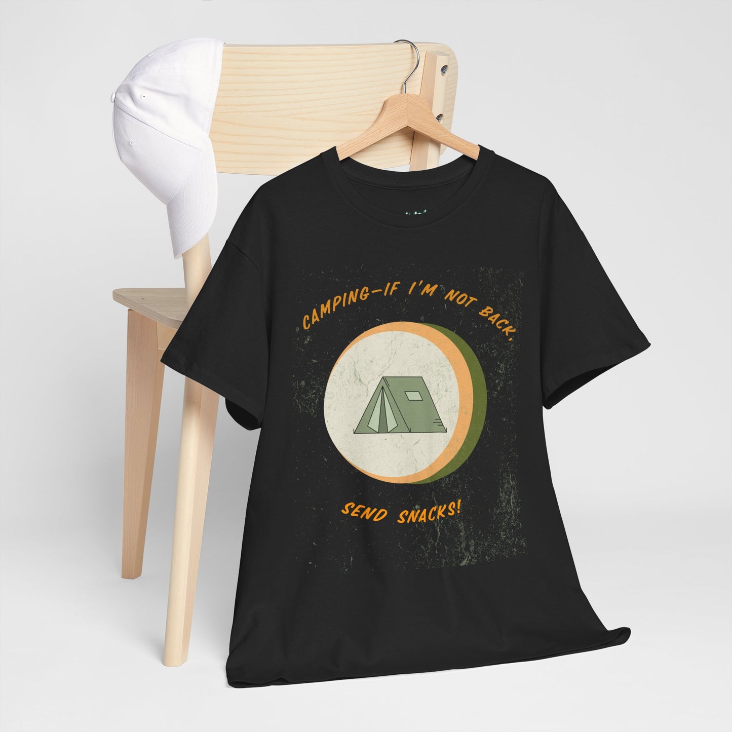 Camping, If I’m Not Back Send Snacks - Funny Camping T-Shirt for Campers & Nature Lovers, Unisex Heavy Cotton Tee, Outdoor Adventure Gift, Summer Hiking Shirt