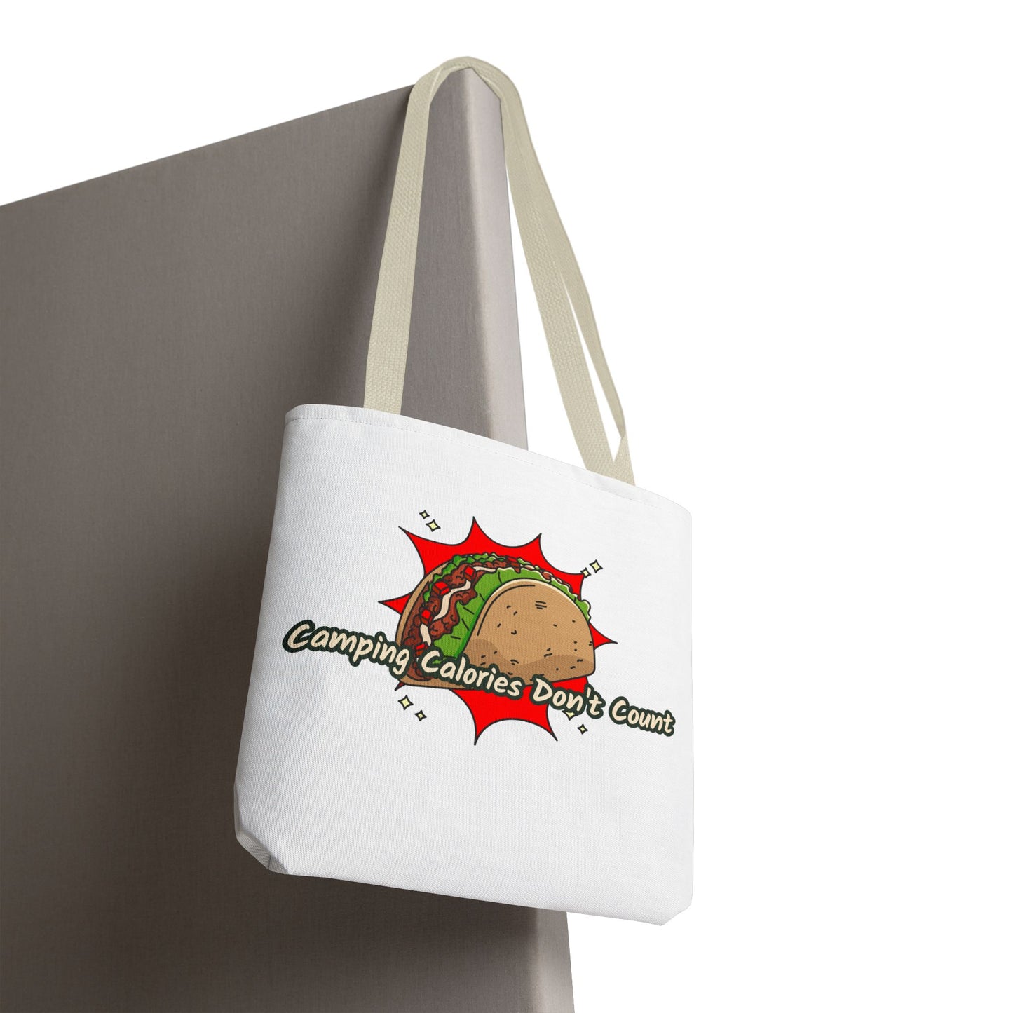Camping Calories Don't Count Tote Bag — Funny Taco Graphic Bag