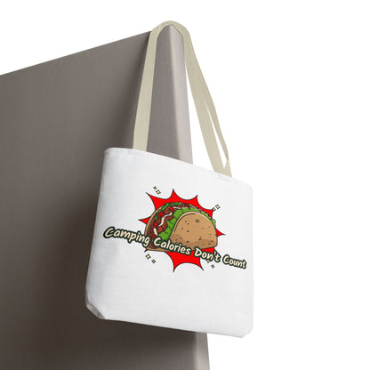 Camping Calories Don't Count Tote Bag — Funny Taco Graphic Bag
