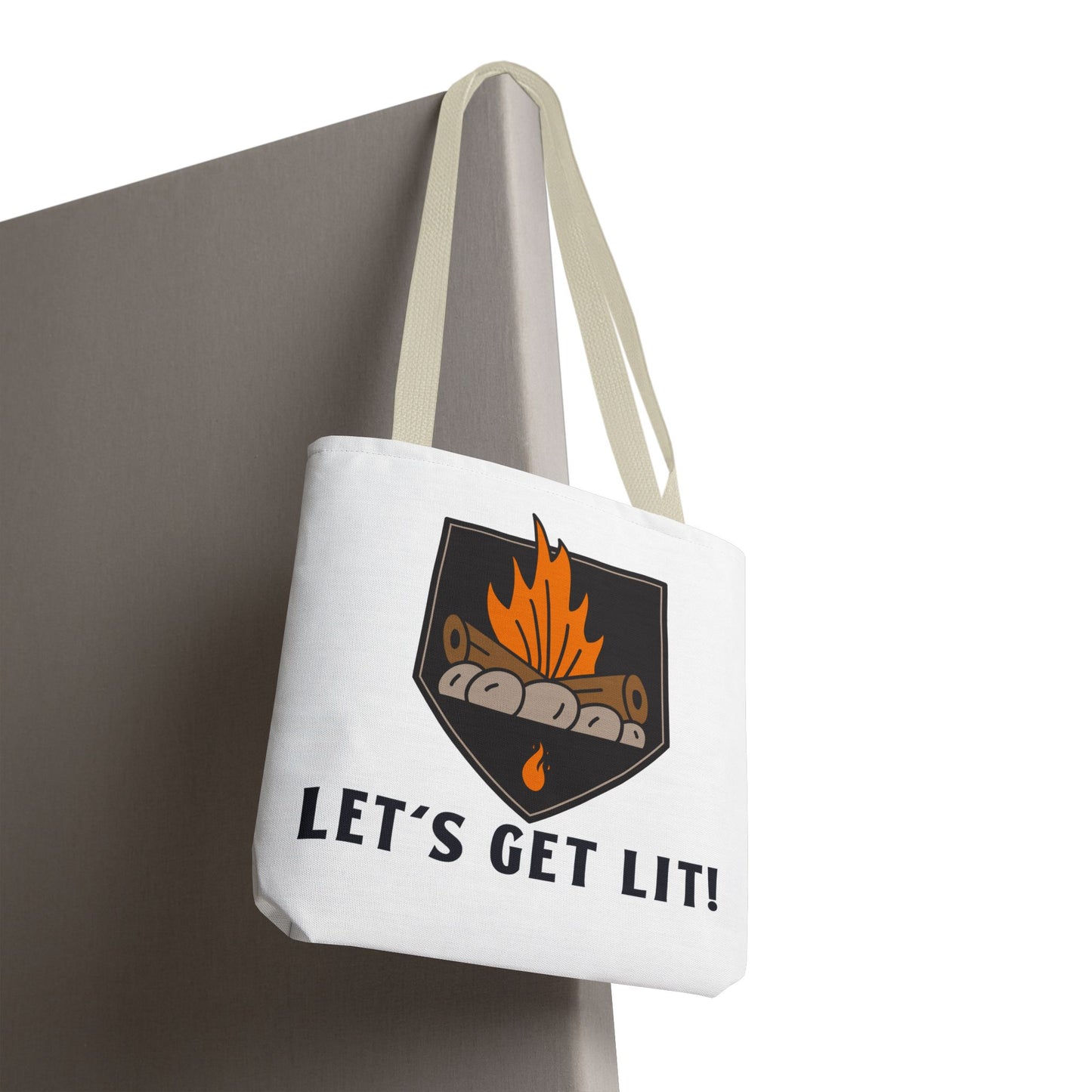 Let's Get Lit Tote Bag - Funny Reusable Bag For Campers