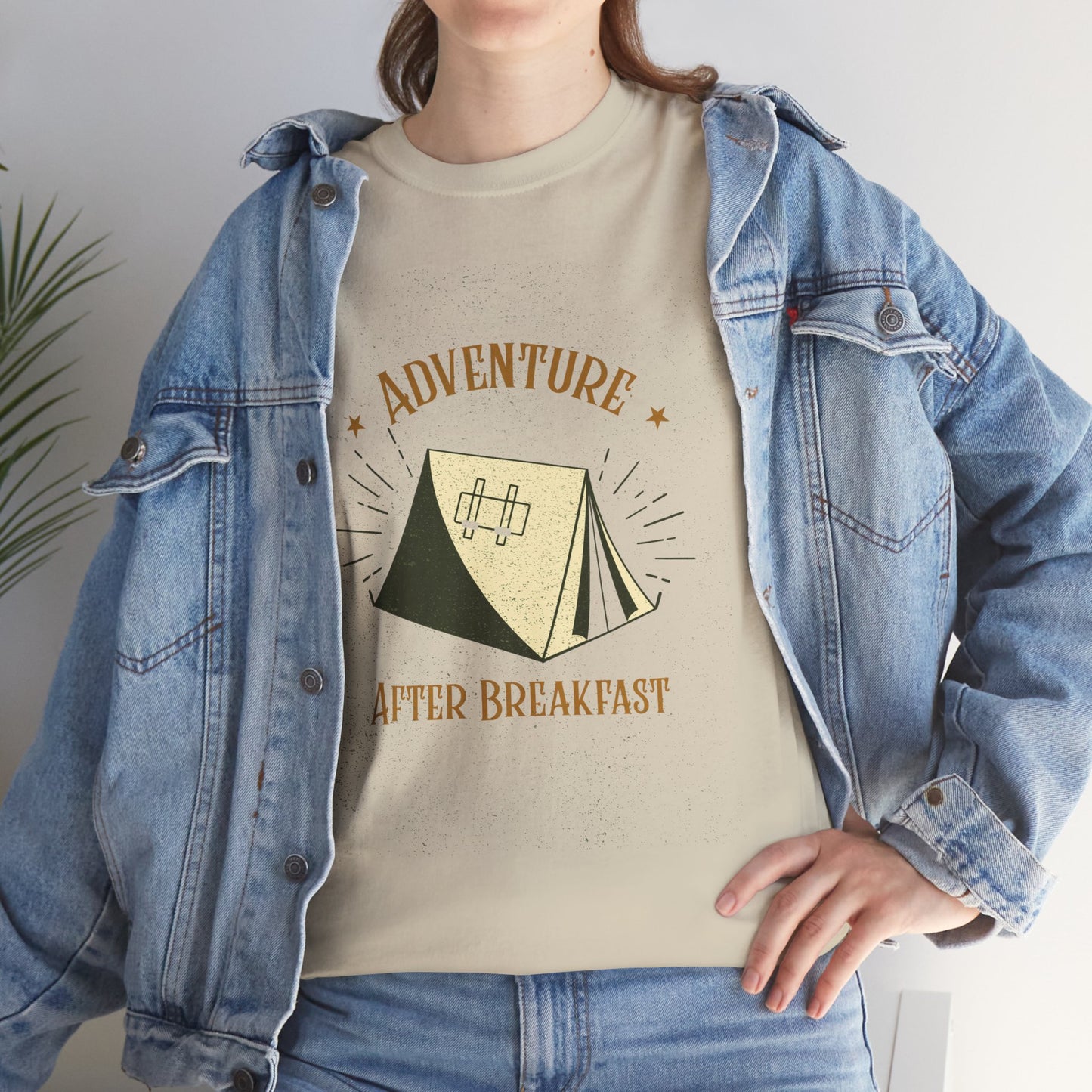 Adventure After Breakfast T-Shirt - Funny Outdoor and Hiking Tee for Nature Lovers, Camping Unisex Cotton Shirt, Travel and Adventure Gift