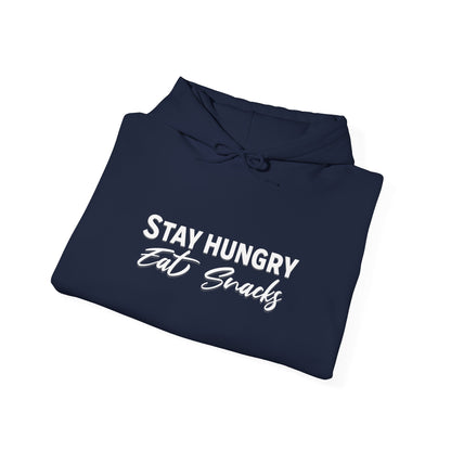 Stay Hungry Eat Snacks Hoodie – Motivational Unisex Sweatshirt, Cozy Casual Wear, Inspirational Gift for Adults, All-Season Outdoor & Everyday Apparel