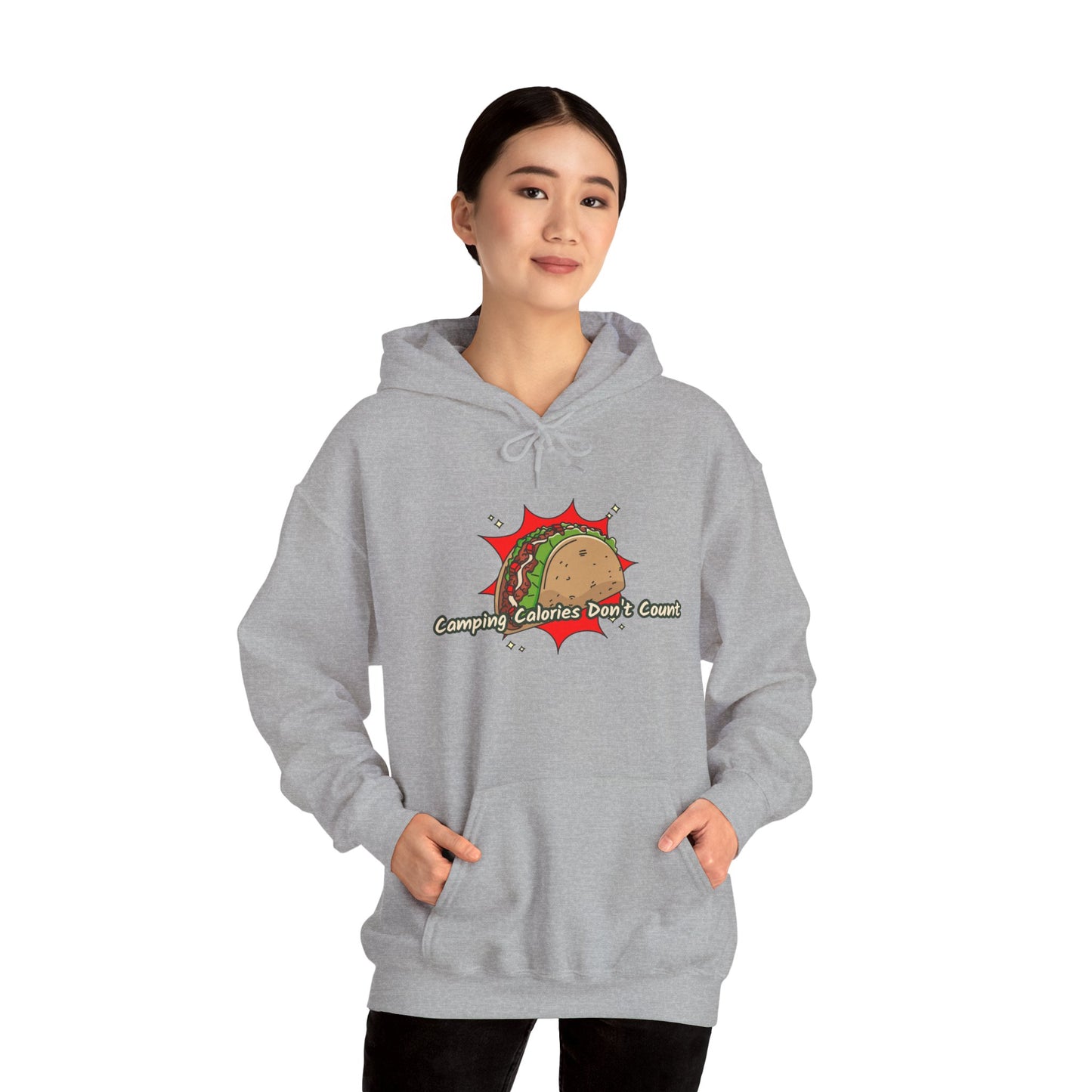 Camping Calories Dont Count Hoodie - Taco Themed Funny Unisex Sweatshirt, Outdoor Adventure Apparel, Gift for Food Lovers, Cozy Casual Wear